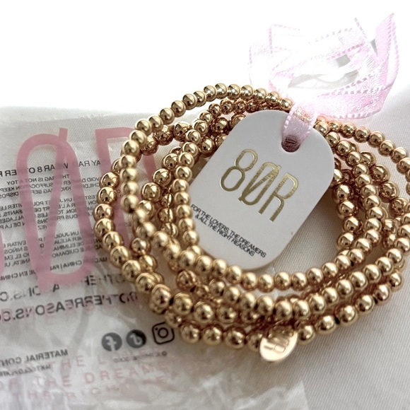 ✨ 8 Other Reasons - Set of 5 Gold Beaded Bracelets - Brand New in Package - Picture 14 of 14
